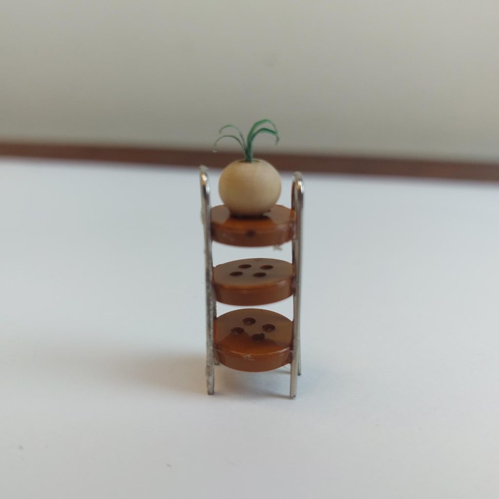 miniature kitchen dollhouse rack made from trash