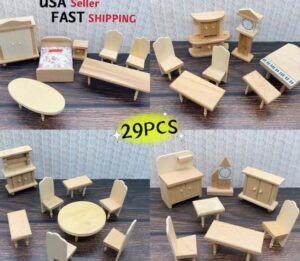 The Best DIY Dollhouse Furniture Kits- In 2 Different Scales.