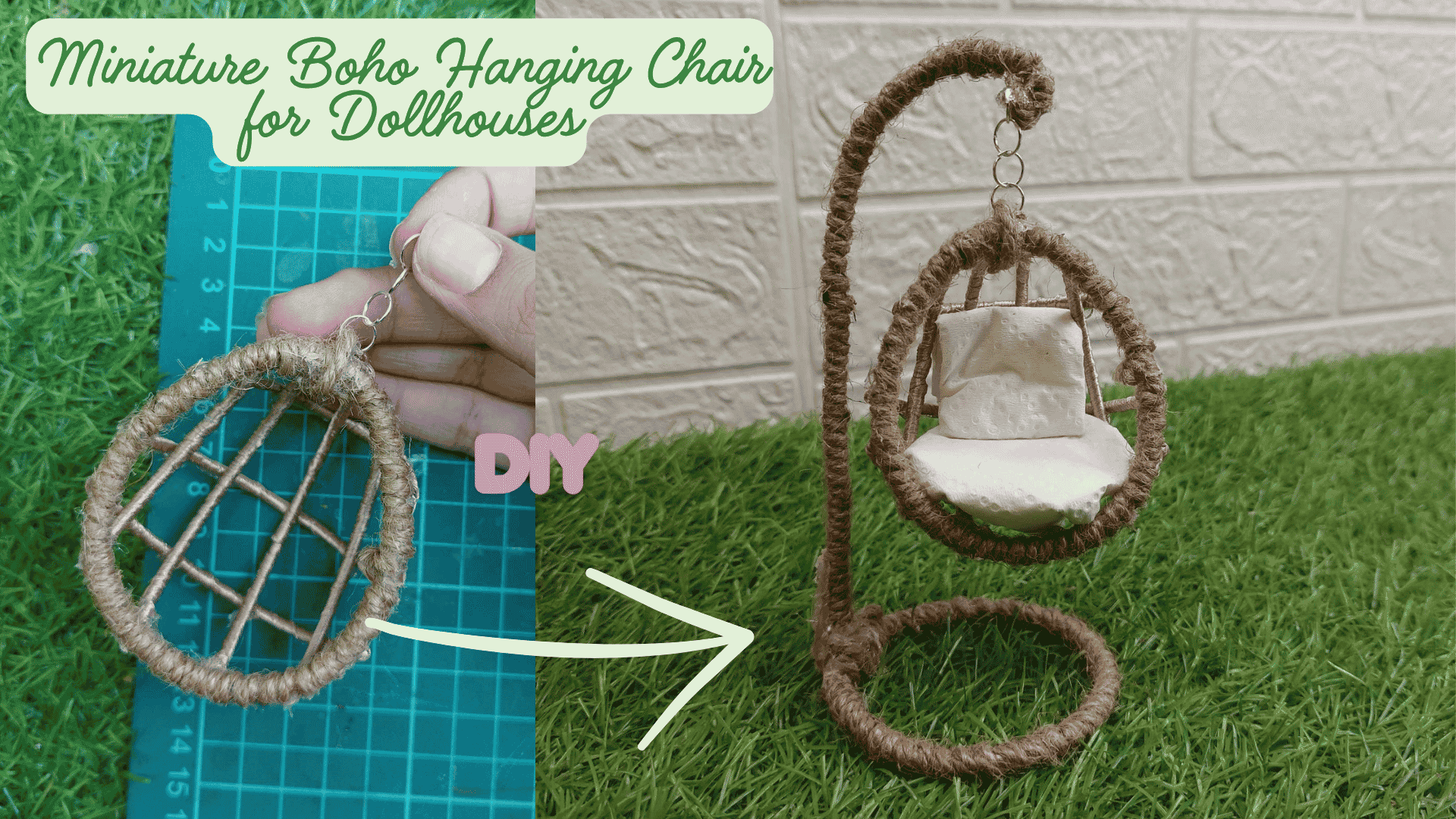 Miniature Boho Hanging Chair DIY for Dollhouses