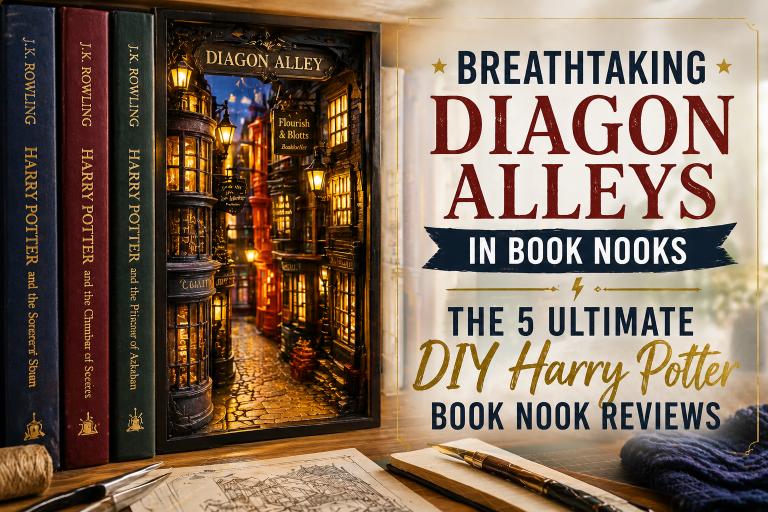 Breathtaking Diagon Alleys In Book Nooks: The 5 Ultimate DIY Harry Potter Book Nook Reviews! book nook kits diagon alley magical houses