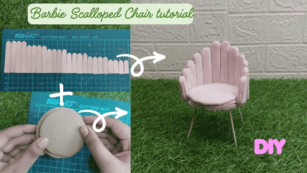 DIY Barbie Scalloped Chair (1:6 Scale) – Easy Modern Doll Furniture Tutorial diy dollhouse furniture barbie tutorial free chair