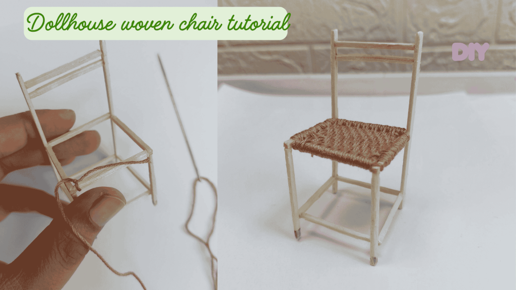How to Make a Miniature Matchstick Chair - Easy DIY for 1:12 Dollhouse Furniture dollhouse woven chair tutorial form matches