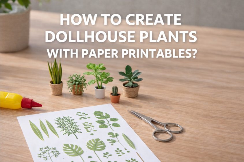 How To Make Miniature Dollhouse Plants With Paper Dollhouse Printables? how to create dollhouse plants with printables