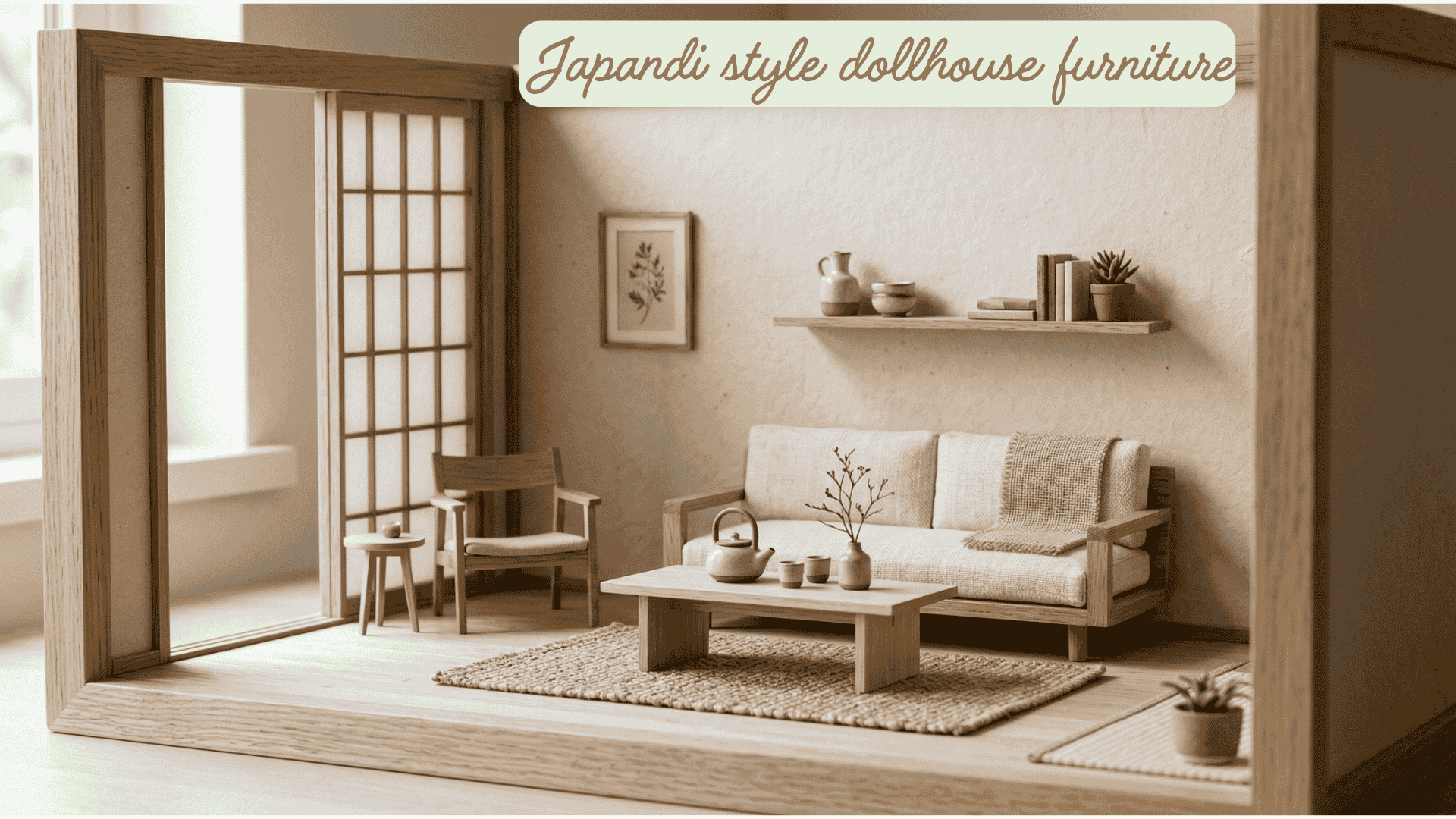 japandi style dollhouse furniture main pic