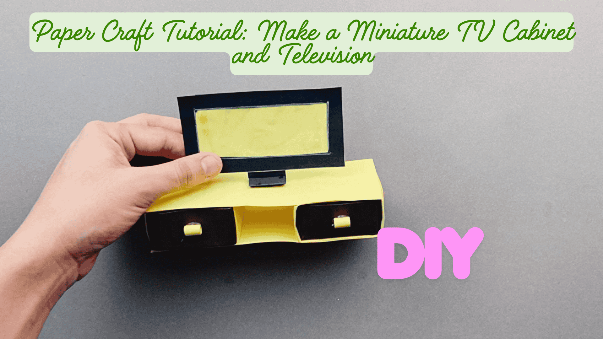 miniature papercraft tutorial TV cabinet