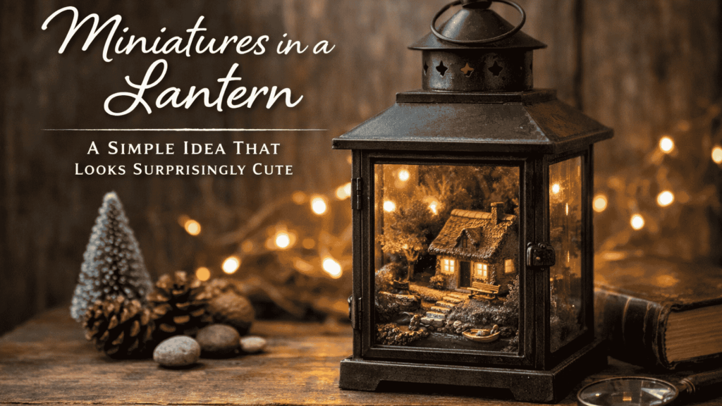 Miniatures in a Lantern: A Simple Idea That Looks Surprisingly Cute! miniatures in a lantern scenerie