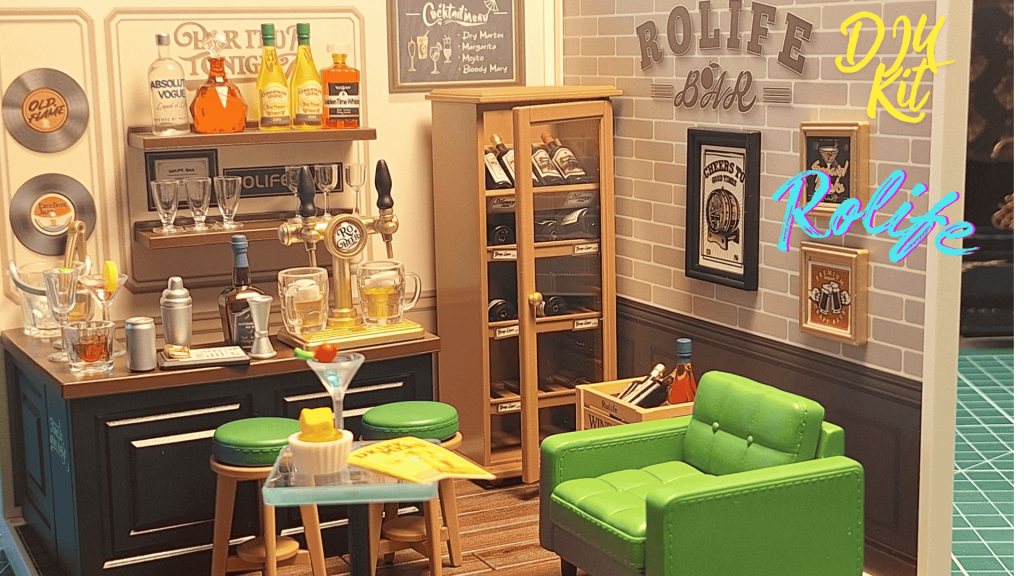 DIY Miniature Kit for Kids – My Quick Review of the Rolife Leisurely Cheers Bar rolife super series diy kit mini bar review