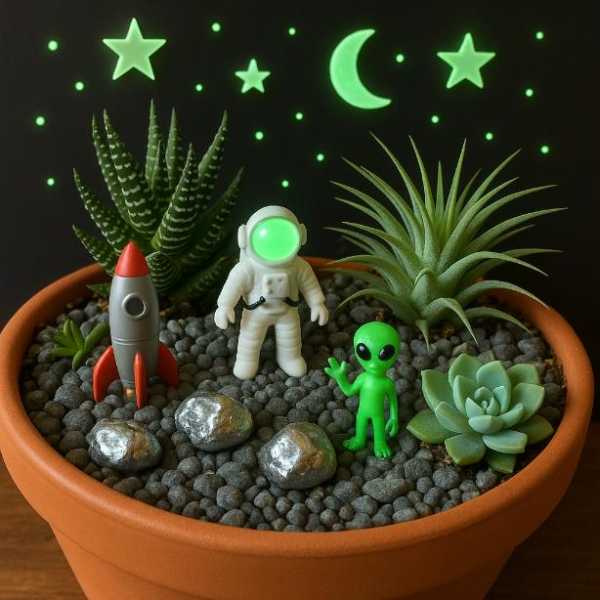 intergalactic space fairy garden for boys